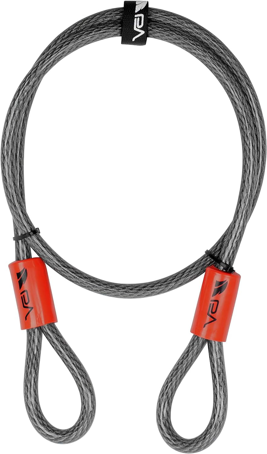 Heavy-Duty 4FT Security Cable Lock with Loops - 10Mm (3/8 Inch) Cut-Resistant Braided Steel Cable - Versatile & Weatherproof - Security Chain for Padlock, Chain Lock, Wire Lock