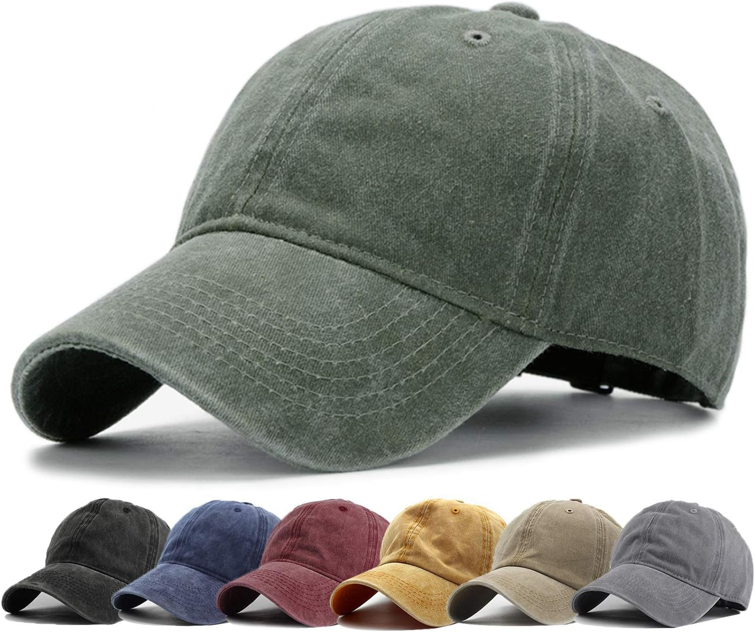 Men Women Washed Distressed Twill Cotton Baseball Cap Vintage Adjustable Dad Hat